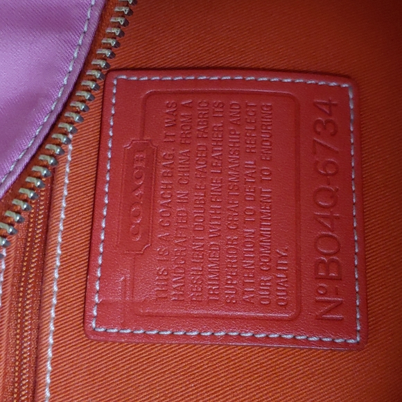 Coach Garden Pink Twill Large Shoulder Bag - Picture 16 of 17